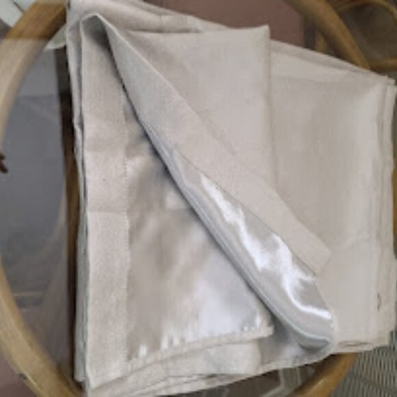 Two 82 x 35 Gray Shimmery Panel Grommet Curtains - Picture 8 of 9